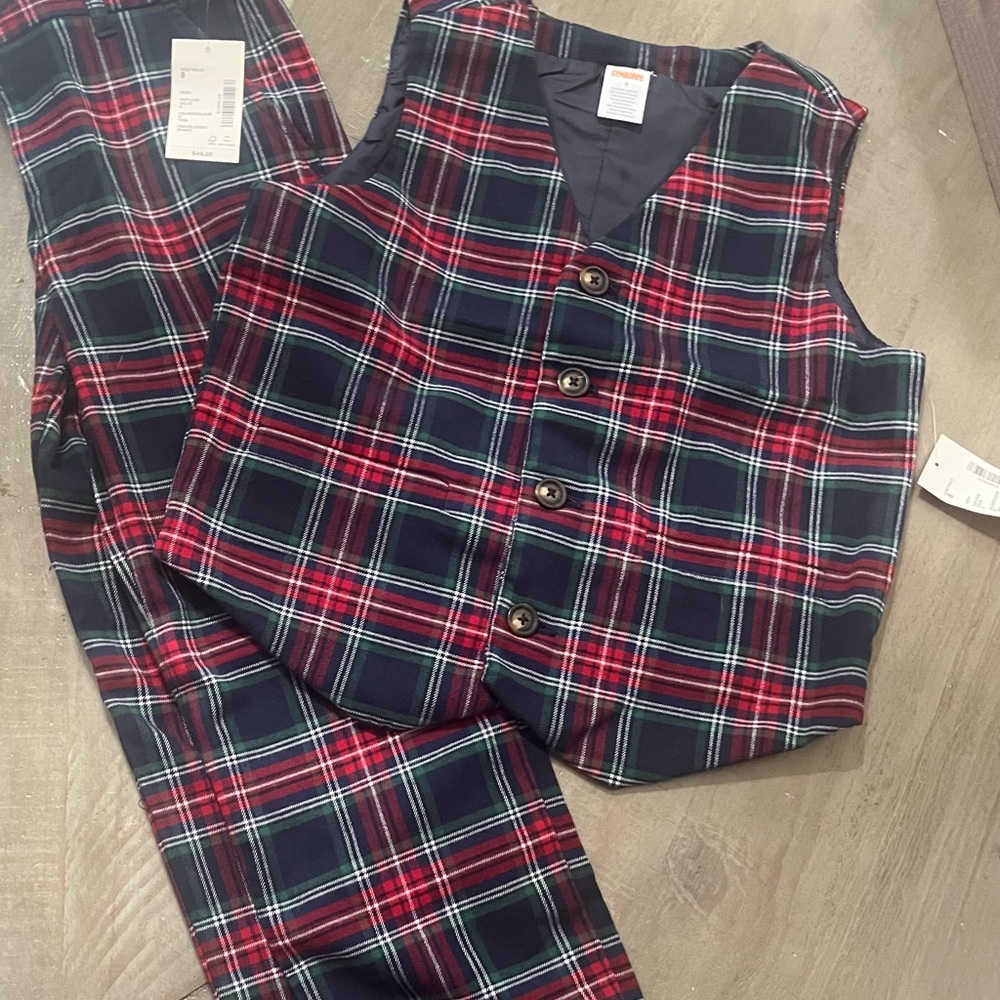 Gymboree Kids Plaid Pajama Set with Vest